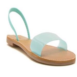 Turquoise Jelly Flat Sandal